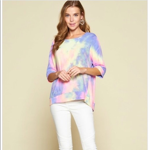 Tie Dye top!! Plus size! SO COMFY! SO CUTE! - Picture 2 of 3